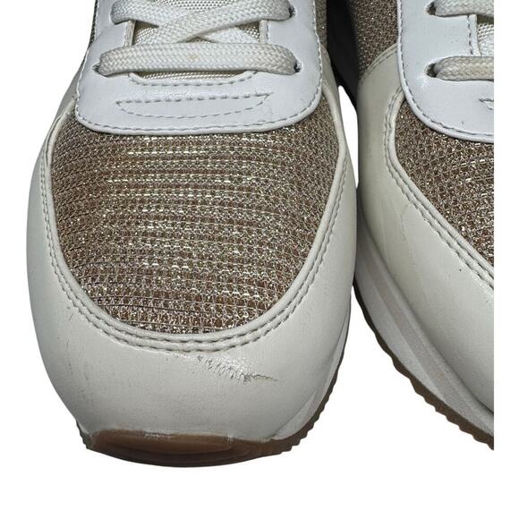 Michael Michael Kors Monique Trainer Gold and White Sparkle Size 10M - Picture 8 of 16